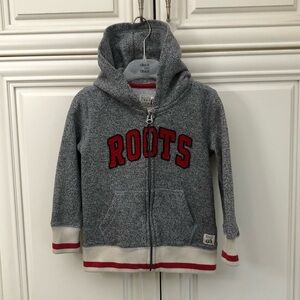 Roots Cabin salt and pepper kids zip sweatshirt